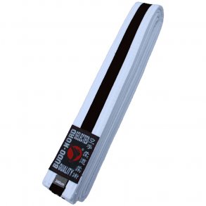 Brodering p Budo-Nord monblte - hvid m/farvet stribe