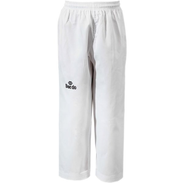 Kampsportsbukser ribbed - hvid