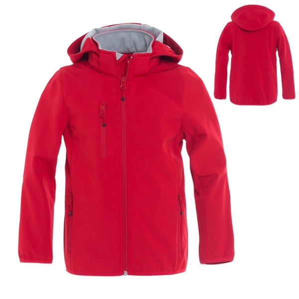 Jakke softshell Basic m/h�tte junior - r�d