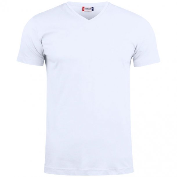 Clique t-shirt Basic V-hals unisex - hvid