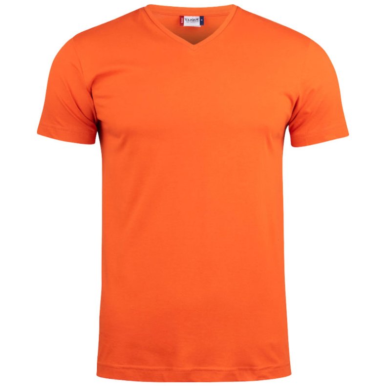 T-shirt Basic V-hals unisex - orange