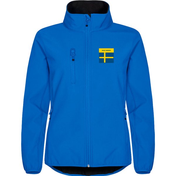 WUKF SWEDEN SUPPORT jakke softshell Classic dame - royal