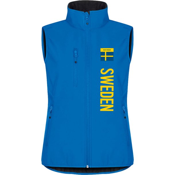 WUKF SWEDEN SUPPORT vest softshell Classic dame - royal