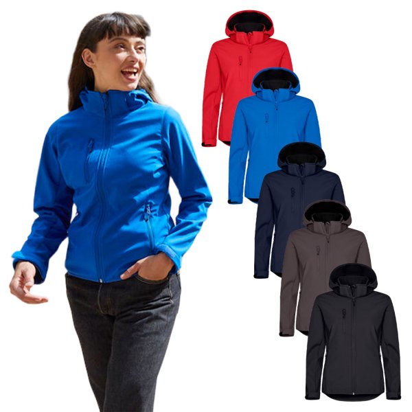 Jakke m/h�tte Classic Softshell - dame