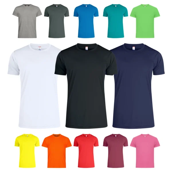 T-shirt Basic Active dryfit herre i alle farver: hvid, sort og navy store, �vrige farver sm�