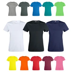 T-shirt Basic Active dryfit dame i alle farver: hvid, sort og navy store, �vrige farver sm�