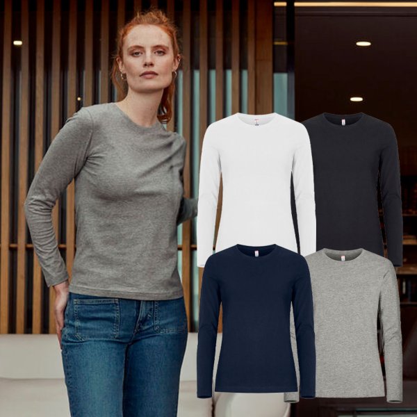T-shirt Premium Fashion LS - dame