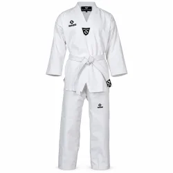 Dobok Standard de Luxe WT, hvid, set forfra med hvidt b�lte