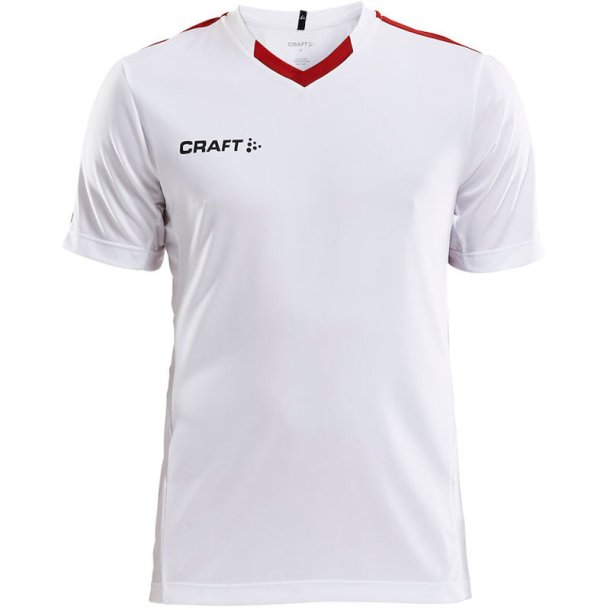 Craft t-shirt Progress Contrast herre - hvid/rd