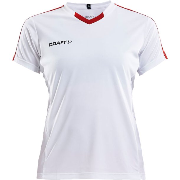Craft t-shirt Progress Contrast dame - hvid/rd