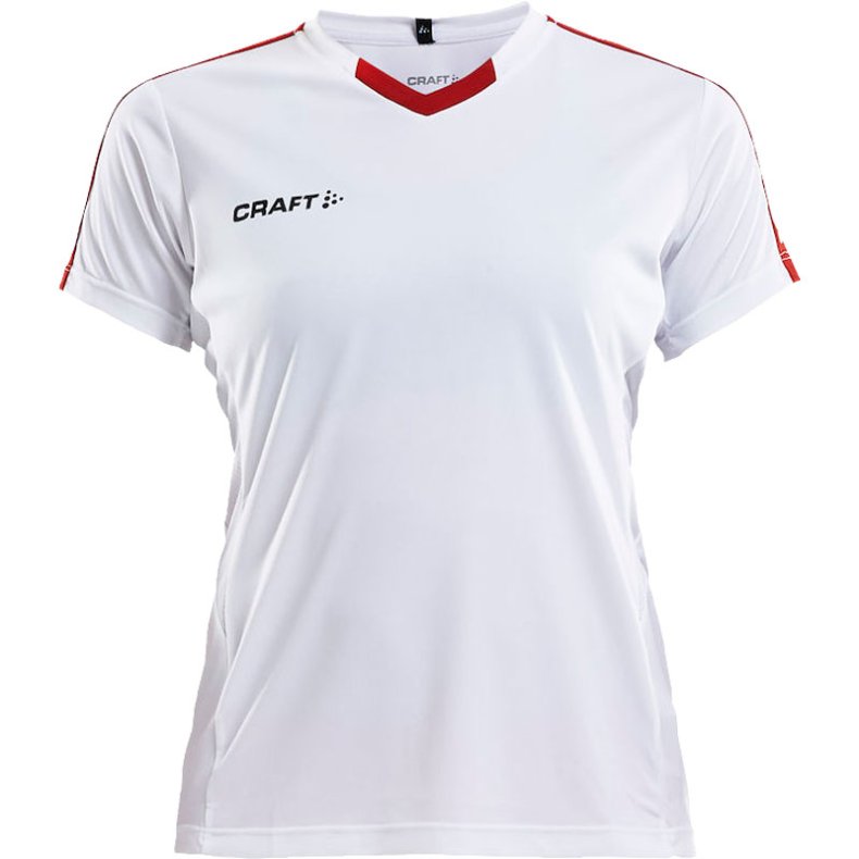 T-shirt Progress Contrast dame - hvid/r�d