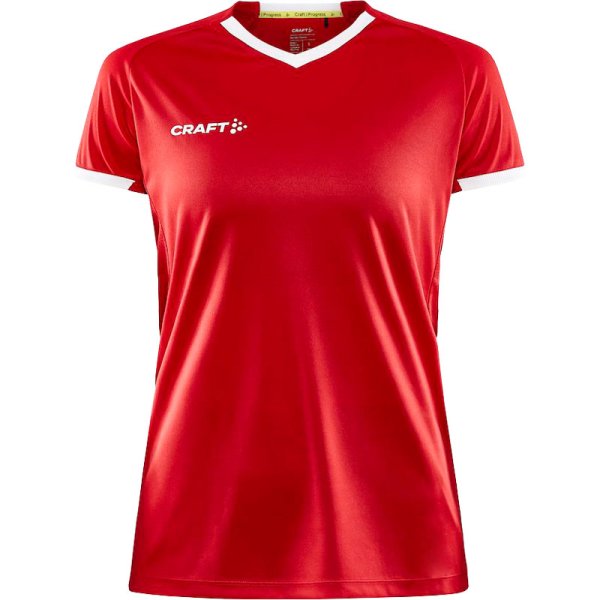 T-shirt Progress 2.0 Solid Jersey v/hals dame - r�d