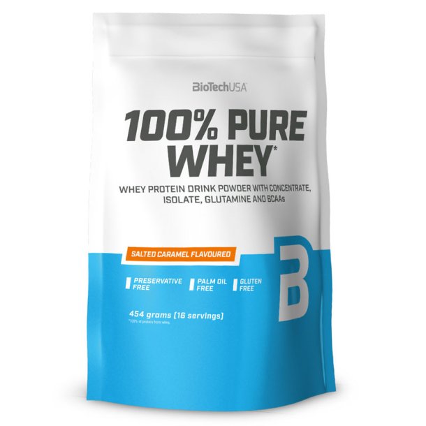 BioTech 100% Pure Whey Protein saltet karamel - 454 g