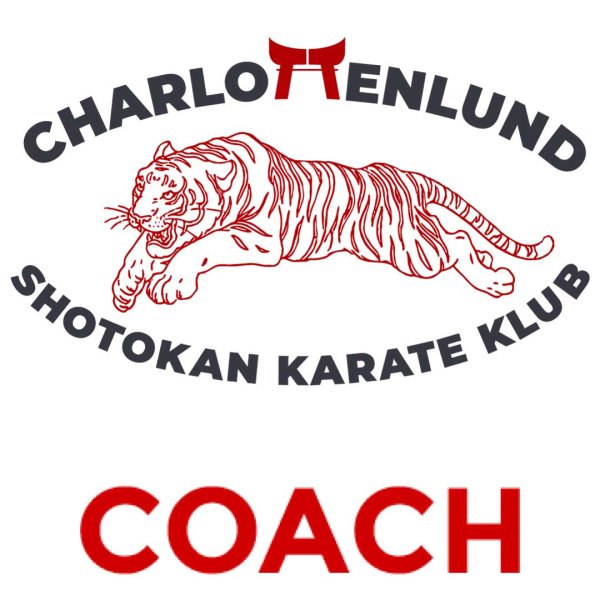 Charlottenlund Karate ryglogo m/coach