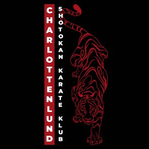 Charlottenlund Karate ryglogo hvid tekst - t-shirts LS