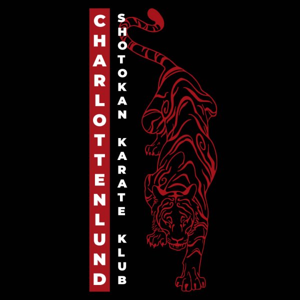 Charlottenlund Karate ryglogo hvid tekst - t-shirts LS