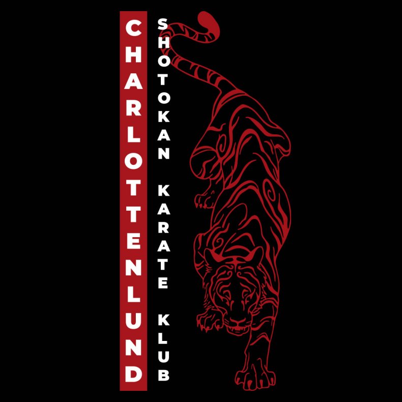 Charlottenlund Karate ryglogo hvid tekst - t-shirts LS