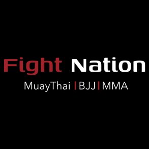 Fight Nation logo tekst - hvid/r�d