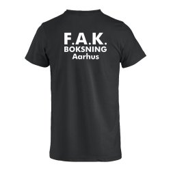 FAK t-shirt Basic bomuld sort - junior