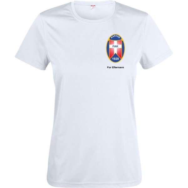 FAK t-shirt Basic Active dryfit hvid - dame