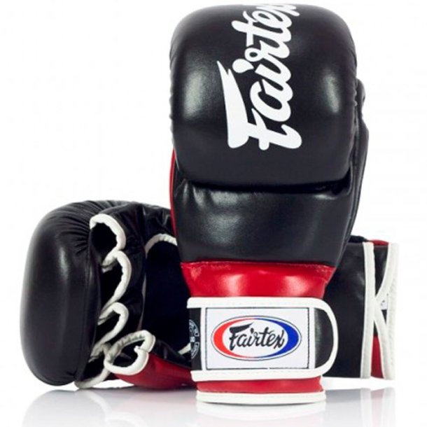 Fairtex MMA handsker sparring læder - sort/rød - handsker - BUDOX FIGHTX