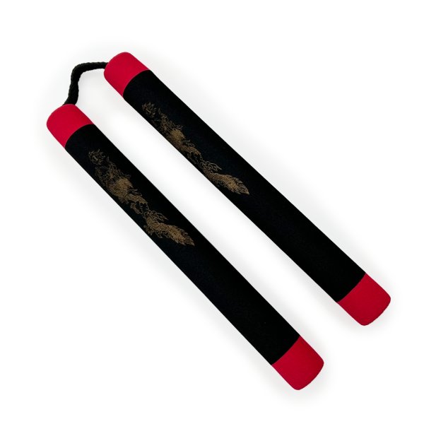 Nunchaku m/ snor - sort/r�d