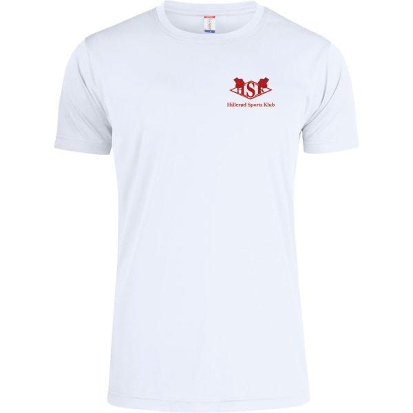 HSK t-shirt Basic Active dryfit hvid m/r�d - herre