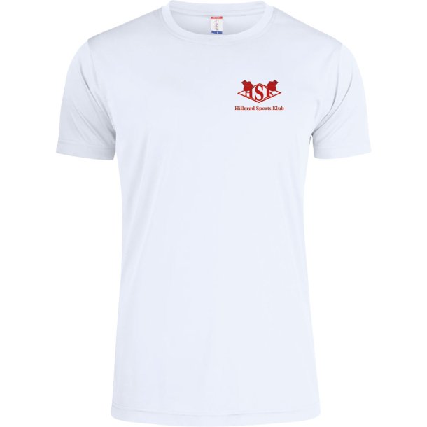 HSK t-shirt Basic Active dryfit hvid m/rd - herre