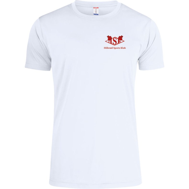 HSK t-shirt Basic Active dryfit hvid m/r�d - herre