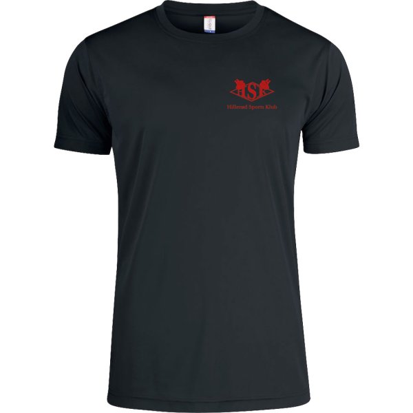 HSK t-shirt Basic Active dryfit sort m/r�d - herre