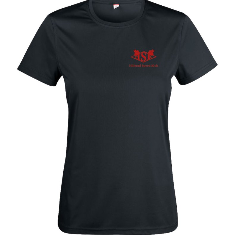 HSK t-shirt Basic Active dryfit sort m/r�d - dame