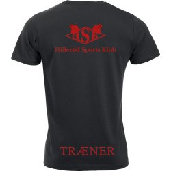 HSK t-shirt New Classic bomuld sort m/r�d - herre