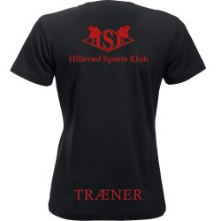 HSK t-shirt New Classic bomuld sort m/r�d - dame