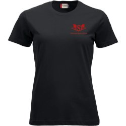 HSK t-shirt New Classic bomuld sort m/r�d - dame