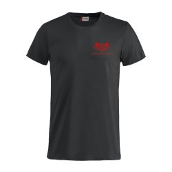 HSK t-shirt Basic bomuld sort m/r�d - junior