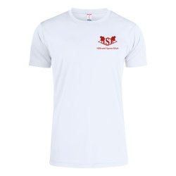 HSK t-shirt Basic Active dryfit hvid m/r�d - junior