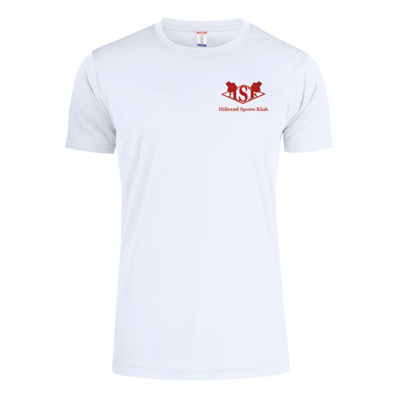 HSK t-shirt Basic Active dryfit hvid m/r�d - junior