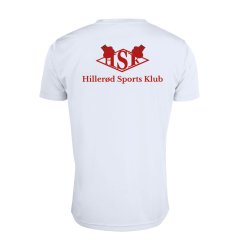 HSK t-shirt Basic Active dryfit hvid m/r�d - junior