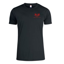 HSK t-shirt Basic Active dryfit sort m/r�d - junior