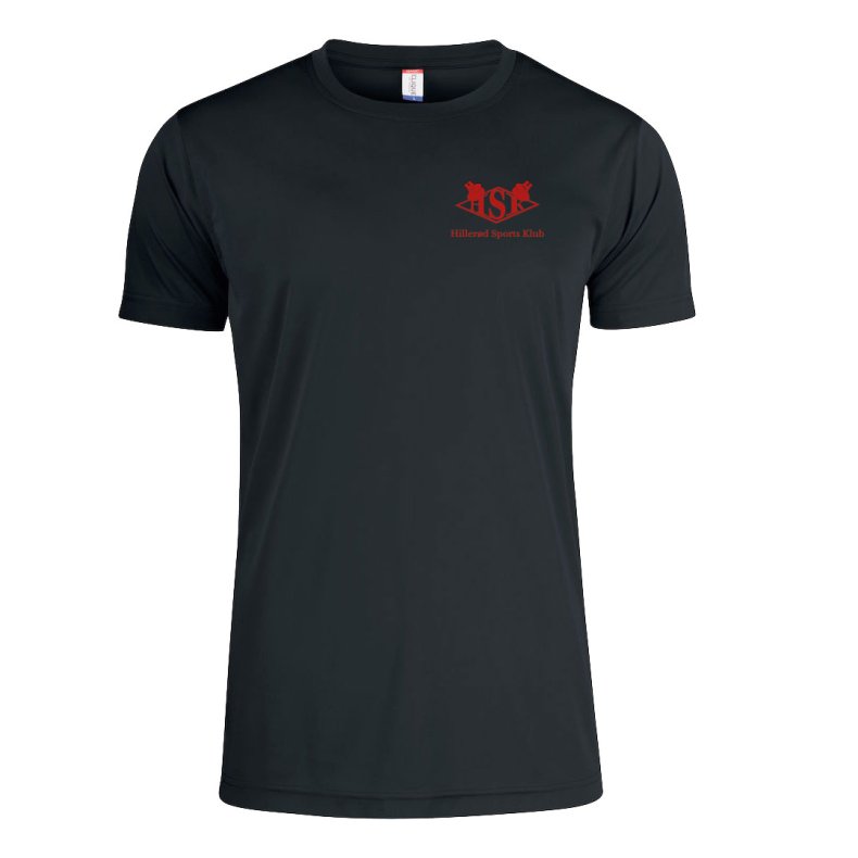 HSK t-shirt Basic Active dryfit sort m/r�d - junior