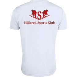 HSK t-shirt Basic Active dryfit hvid m/rd - herre