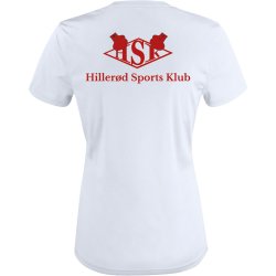 HSK t-shirt Basic Active dryfit hvid m/r�d - dame