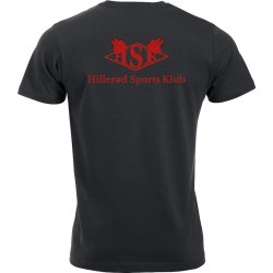 HSK t-shirt New Classic bomuld sort m/r�d - herre