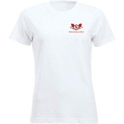 HSK t-shirt New Classic bomuld hvid m/r�d - dame