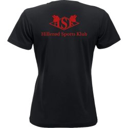 HSK t-shirt New Classic bomuld sort m/r�d - dame