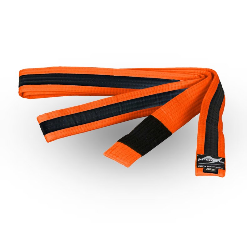 BJJ b�lte Junior - orange orange/sort 220 cm