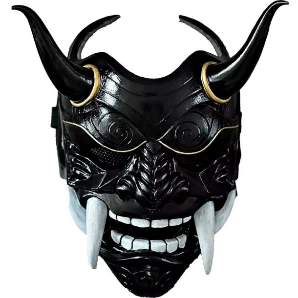 Samurai latex maske Demon - sort/guld - - BUDOX / FIGHTX