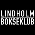 Lindholm Bokseklubs hvide ryglogo