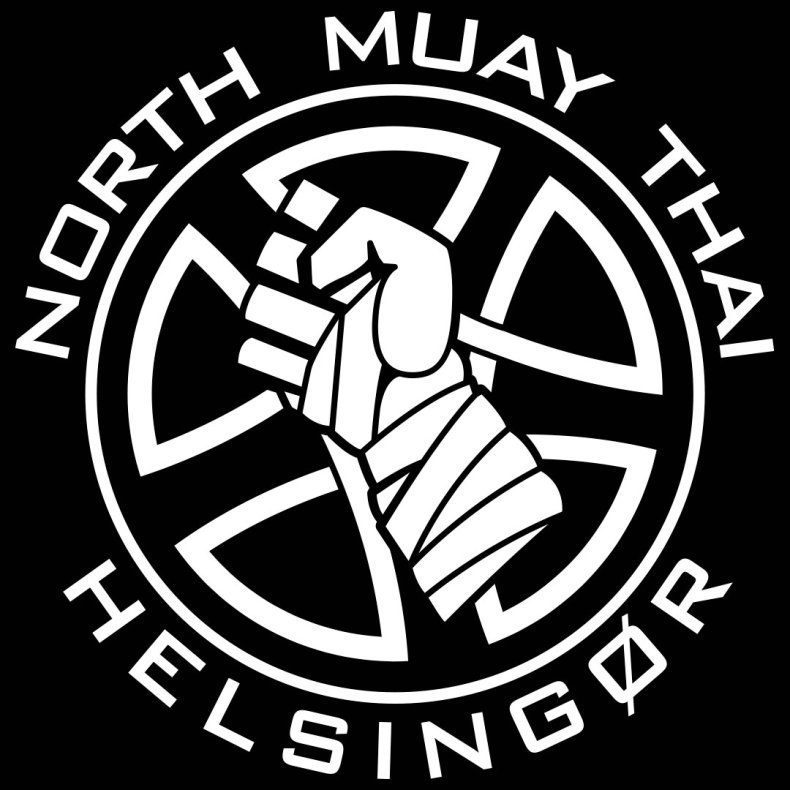 North Muay Thai ryglogo - hvid