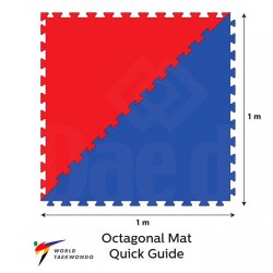 Daedo Puzzlemtte WT octagon - rd/bl